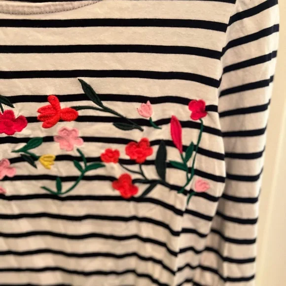 Boden woman top long sleeves stripes embroidered flowers size 2 - Picture 5 of 7